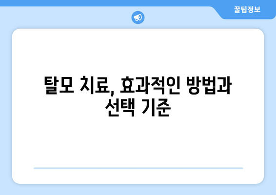 탈모 예방과 치료| 실용적인 가이드 | 탈모 원인부터 관리법까지 완벽 해설