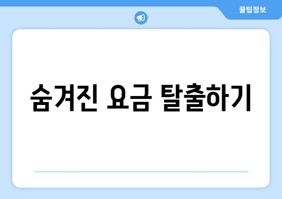 숨겨진 요금 탈출하기