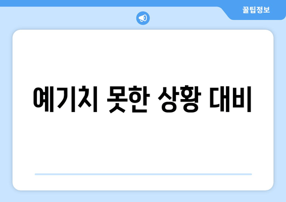 예기치 못한 상황 대비