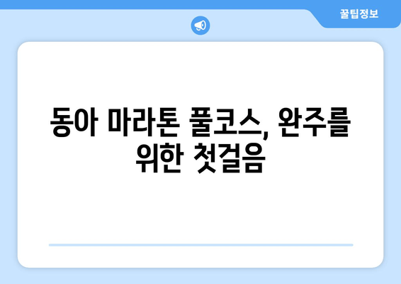 동아 마라톤 풀코스 신청 완료! 이제부터 준비 시작 | 훈련 계획, 꿀팁, 대회 정보