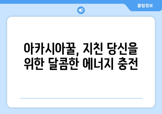 아카시아꿀의 놀라운 피로 회복 효과| 천연 에너지 충전 비법 | 피로 해소, 건강 식품, 꿀 효능