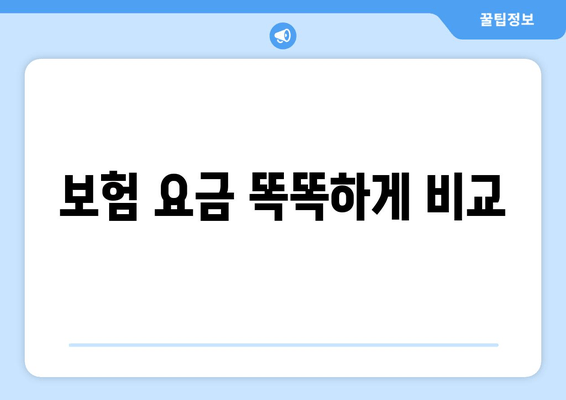 보험 요금 똑똑하게 비교