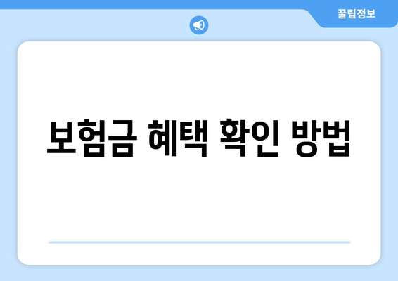 보험금 혜택 확인 방법