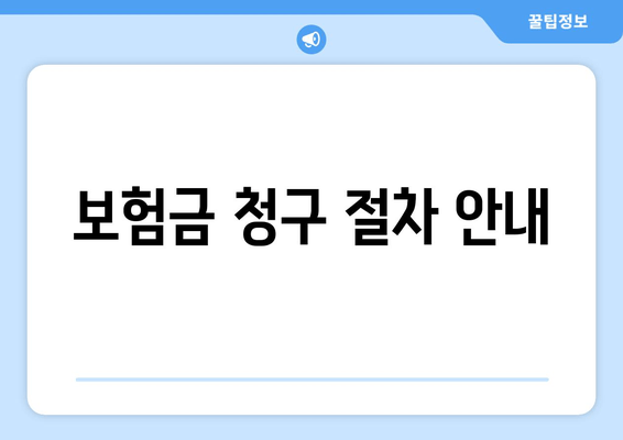 보험금 청구 절차 안내