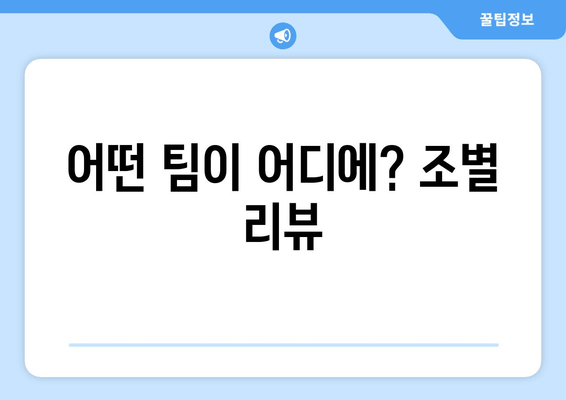 어떤 팀이 어디에? 조별 리뷰