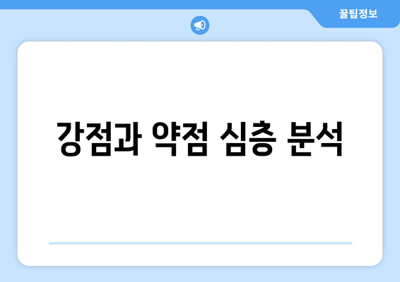 강점과 약점 심층 분석