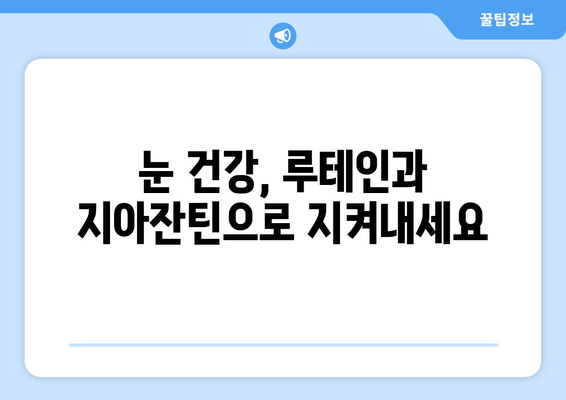 눈 건강 지키는 필수 영양소, 루테인과 지아잔틴 | 안목 건강 개선, 눈 건강 관리, 눈 건강 식품