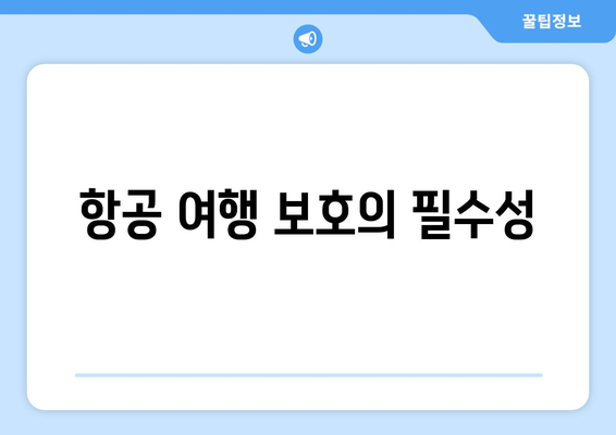 항공 여행 보호의 필수성