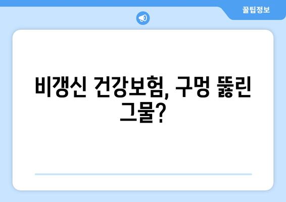 비갱신 건강보험, 구멍 뚫린 그물?