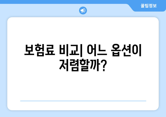 보험료 비교| 어느 옵션이 저렴할까?