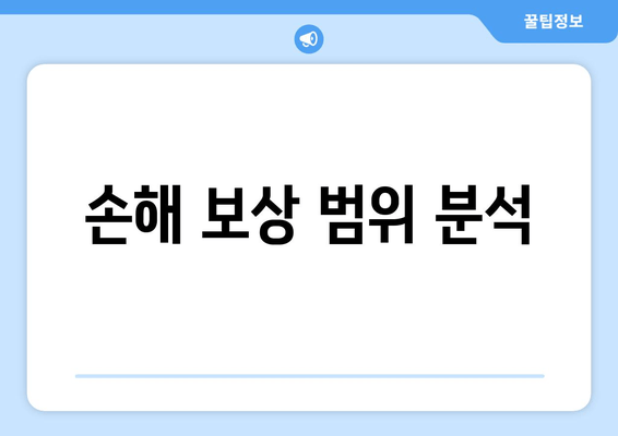 손해 보상 범위 분석