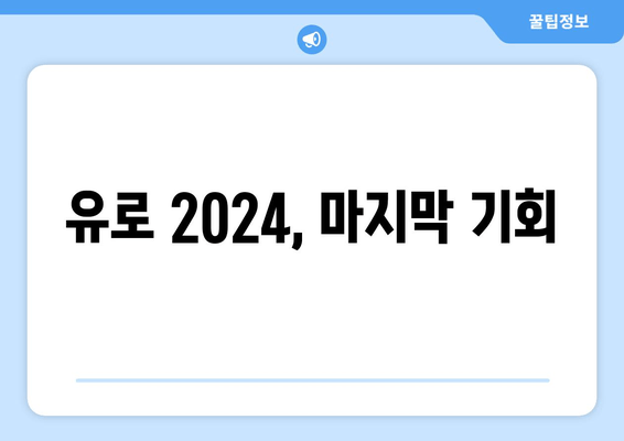 유로 2024, 마지막 기회