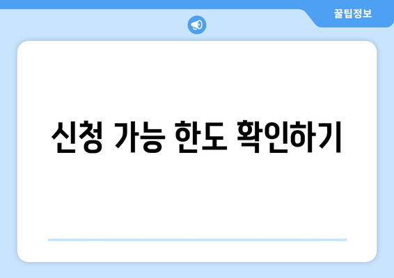 신청 가능 한도 확인하기