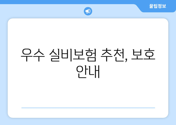 우수 실비보험 추천, 보호 안내