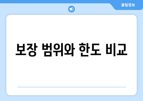 보장 범위와 한도 비교