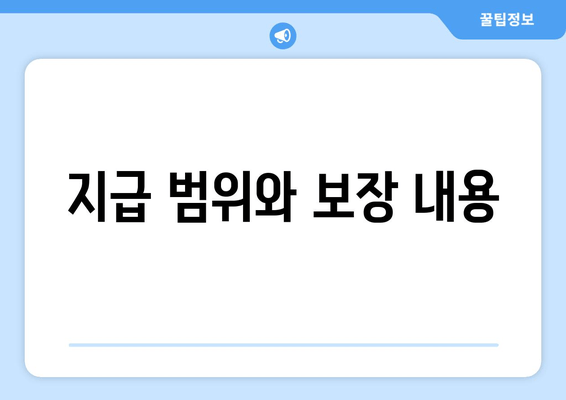 지급 범위와 보장 내용