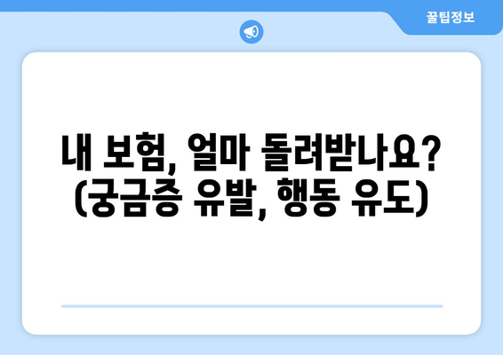 내 보험, 얼마 돌려받나요? (궁금증 유발, 행동 유도)