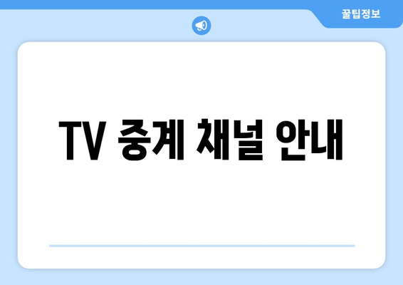 TV 중계 채널 안내