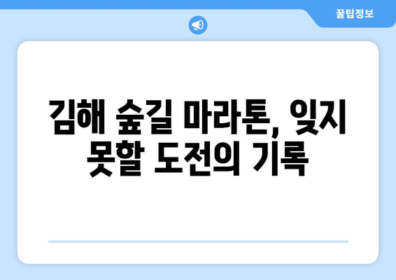 2024 김해 숲길 마라톤 10km 완주 후기| 힘들지만 아름다운 도전 | 김해, 숲길 마라톤, 10km, 완주 후기, 후기