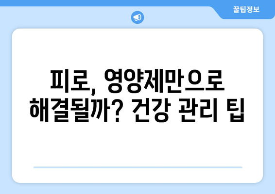 육체적 피로, 영양제로 쉽게 관리하는 방법 | 피로 회복, 영양제 추천, 건강 관리