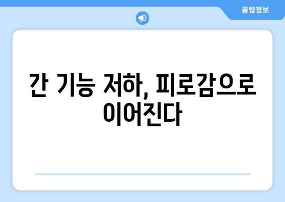 간 건강과 피로의 관계| 피로감, 간 건강이 원인일 수 있다 | 간 건강, 피로, 간 기능 저하, 건강 관리