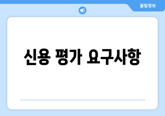 신용 평가 요구사항