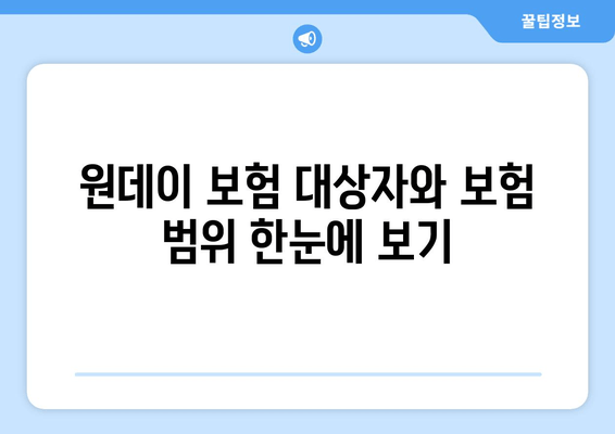 원데이 보험 대상자와 보험 범위 한눈에 보기