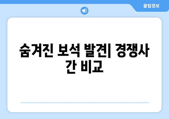 숨겨진 보석 발견| 경쟁사 간 비교