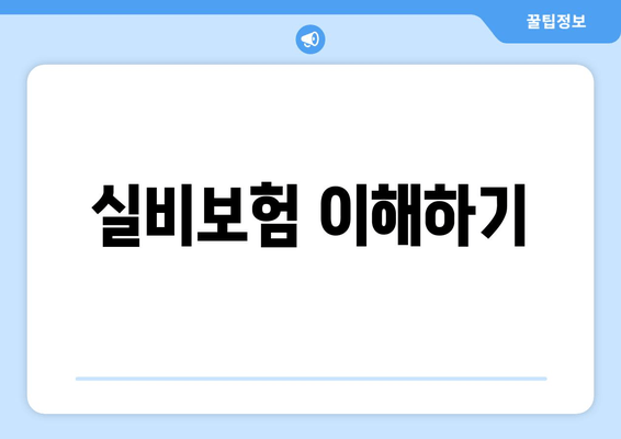 실비보험 이해하기