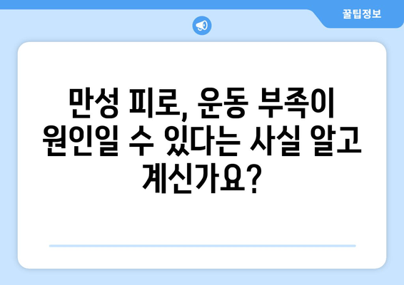 만성 피로의 주범, 운동 부족? 전문가가 알려주는 탈출 해법 | 피로 해소, 건강 관리, 운동