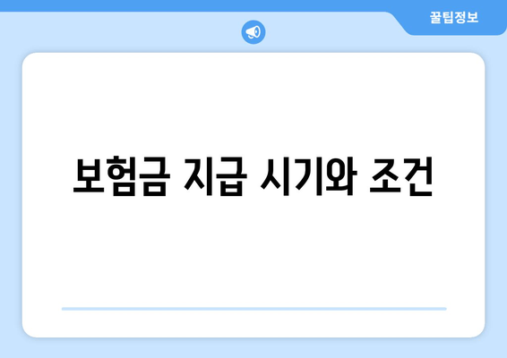 보험금 지급 시기와 조건