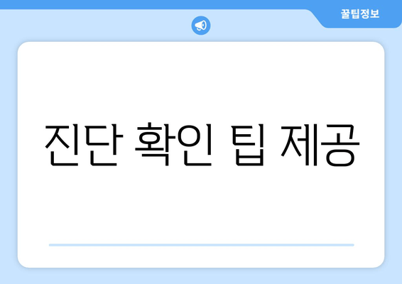 진단 확인 팁 제공