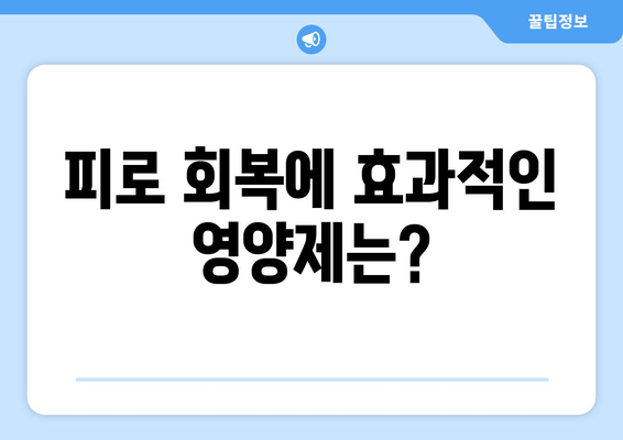 육체 피로 개선, 영양제로 효과 높이는 5가지 방법 | 피로 회복, 영양제 추천, 건강 관리