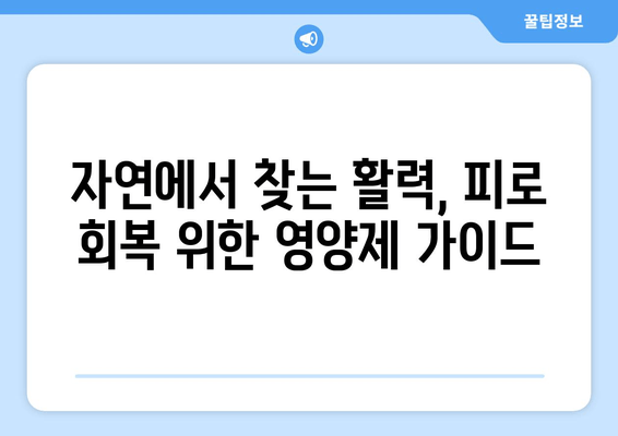 육체 피로 해소를 위한 자연 영양제 가이드 | 피로 회복, 건강 식품, 자연 치유