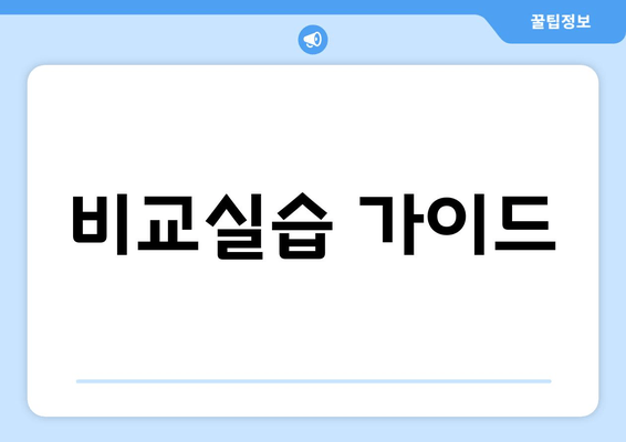 비교실습 가이드