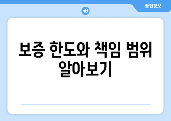 보증 한도와 책임 범위 알아보기