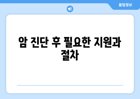 암 진단 후 필요한 지원과 절차