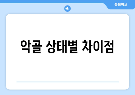 악골 상태별 차이점