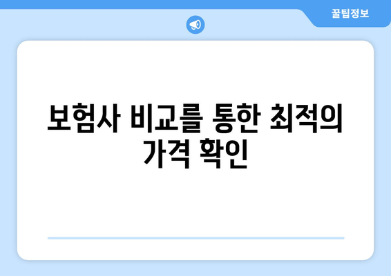 보험사 비교를 통한 최적의 가격 확인