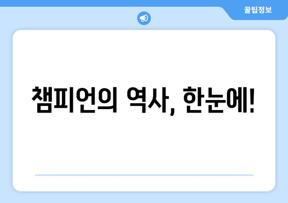 챔피언의 역사, 한눈에!