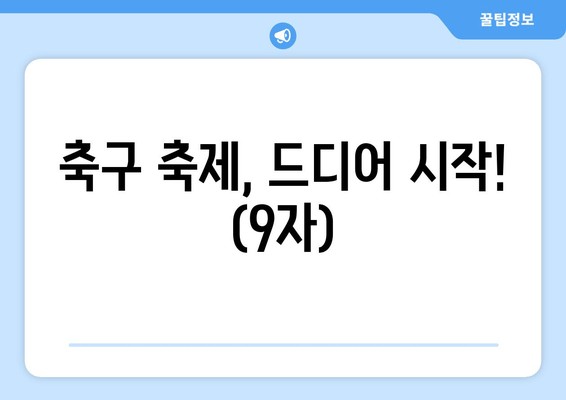 축구 축제, 드디어 시작! (9자)