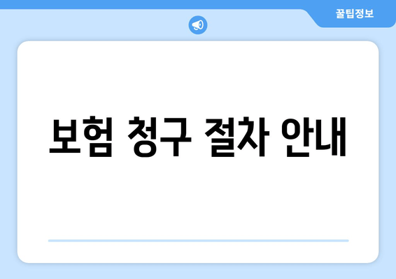 보험 청구 절차 안내