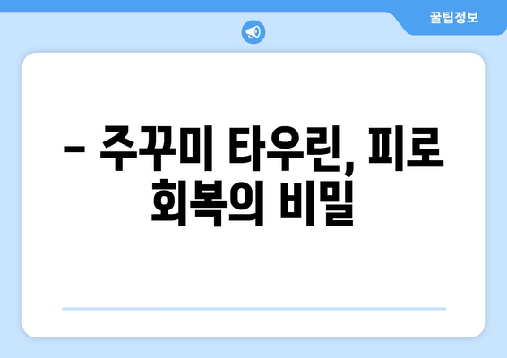 주꾸미 타우린의 힘! 간단하게 피로 회복하는 3가지 방법 | 피로회복, 주꾸미 효능, 타우린