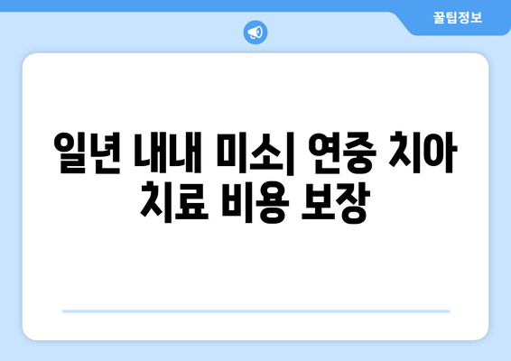 일년 내내 미소| 연중 치아 치료 비용 보장