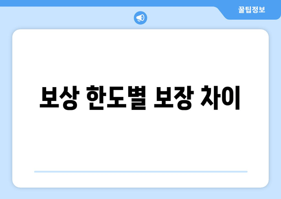 보상 한도별 보장 차이