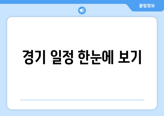 경기 일정 한눈에 보기