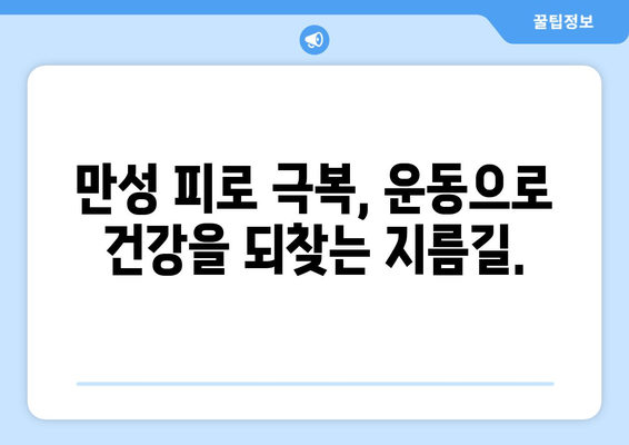 만성 피로 극복, 운동의 놀라운 효과| 건강한 생활 방식의 필수 요소 | 만성 피로, 운동, 건강, 피로 해소, 에너지 증진