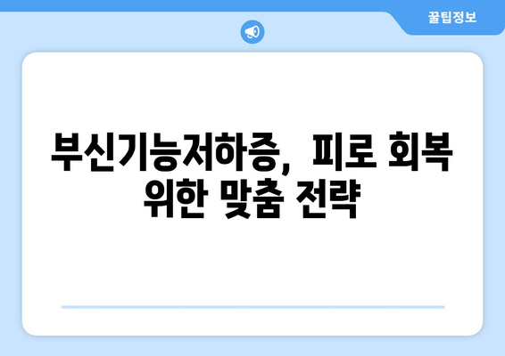 부신기능저하증 완벽 가이드| 증상, 치료, 피로 회복 방법 | 부신, 호르몬, 건강, 피로, 면역력, 스트레스