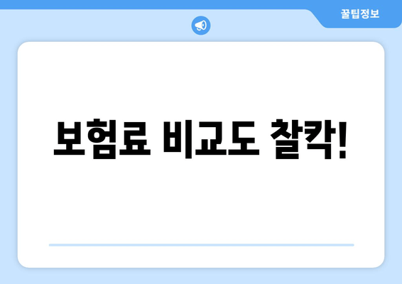 보험료 비교도 찰칵!