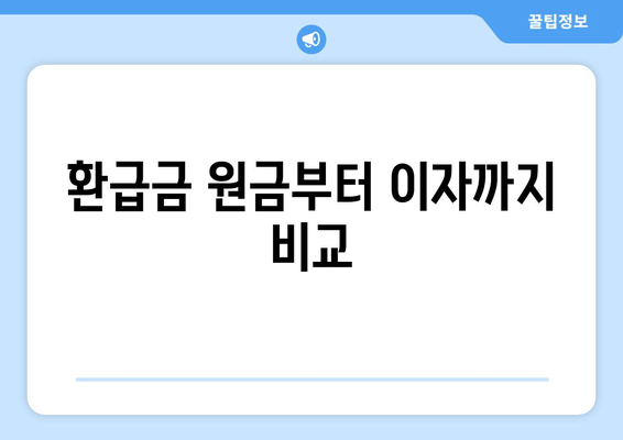 환급금 원금부터 이자까지 비교